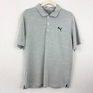 Puma Mens Verticals Golf Polo Shirt Sz M Active Cotton Blend Summer Lichen Green
